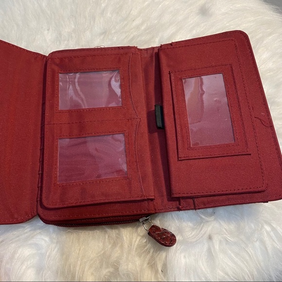 Red Snakeskin Vintage Large Wallet - Picture 3 of 7